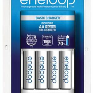 Panasonic Eneloop laturi + 4 AA Akkuparistoa