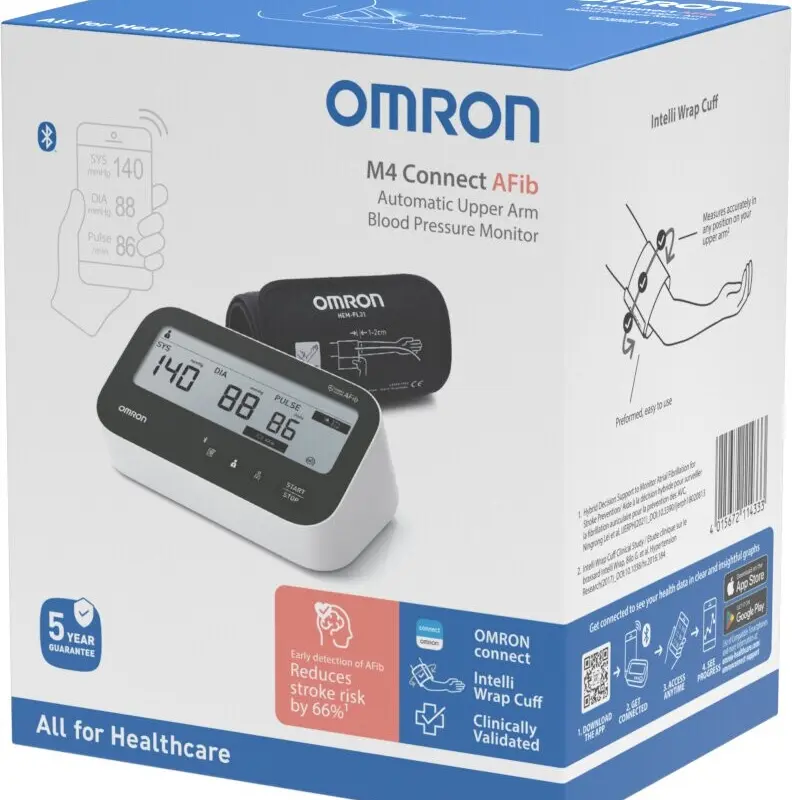 OMRON M4 Connect AFib verenpainemittari olkavarteen, Bluetooth